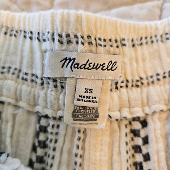 Madewell Lightspun Pull On Balloon Pants Women's XS Antique Cream Black Stripe - Picture 7 of 9